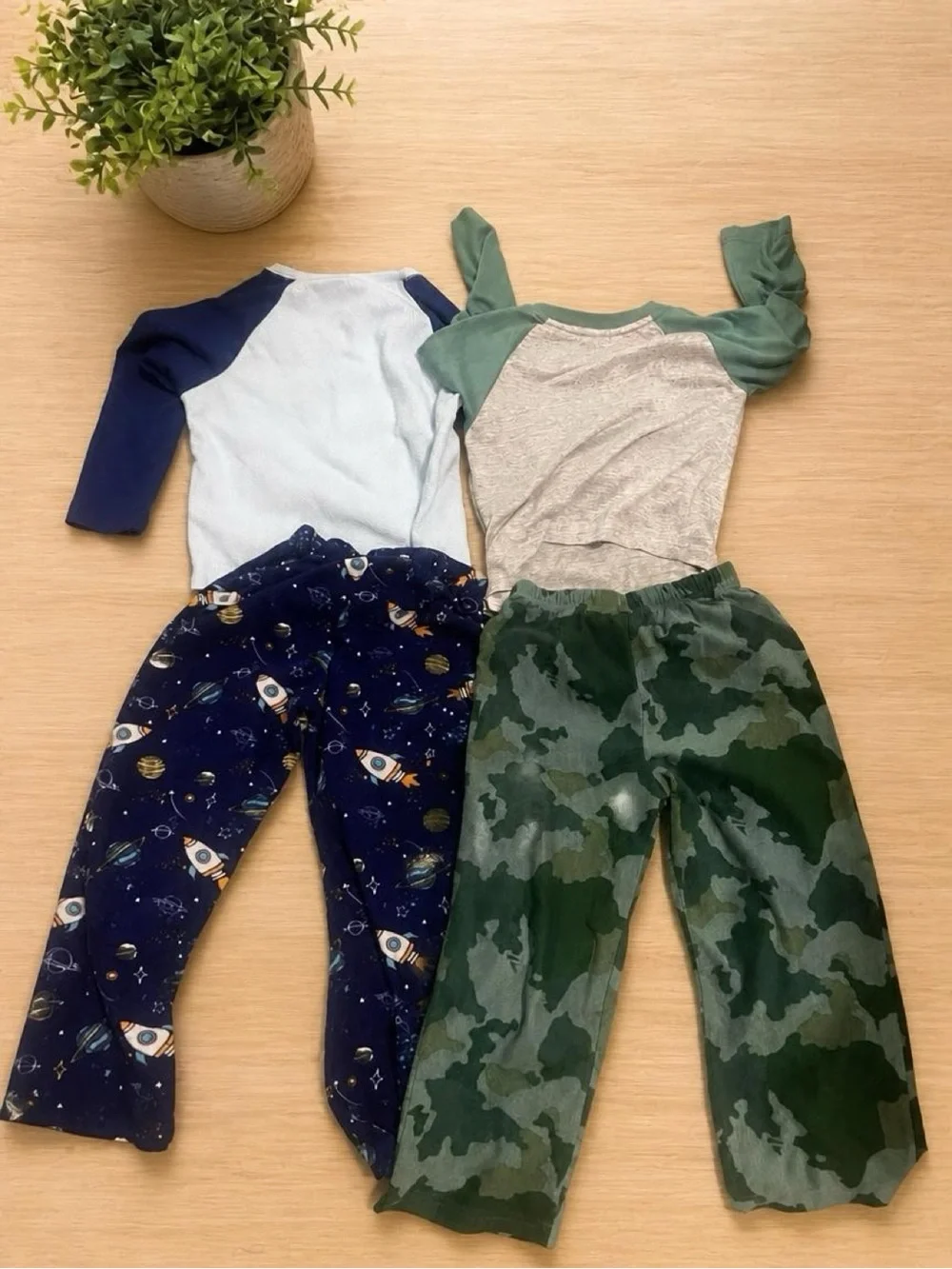 Lucky Brand Green Raglan Clover Tee with Navy Rocket Top & Pants Set